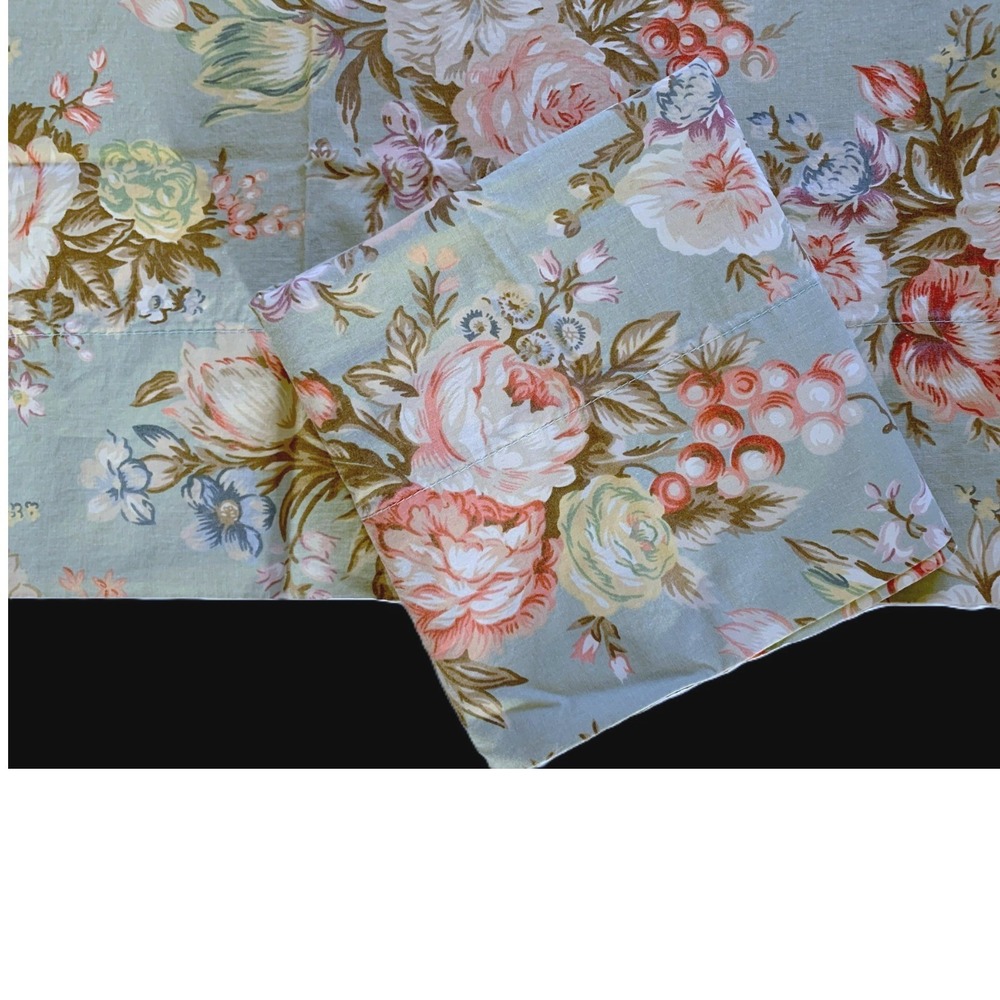 Ralph Lauren Floral Pillow Sham in Pastel Blue, Pink, Cream